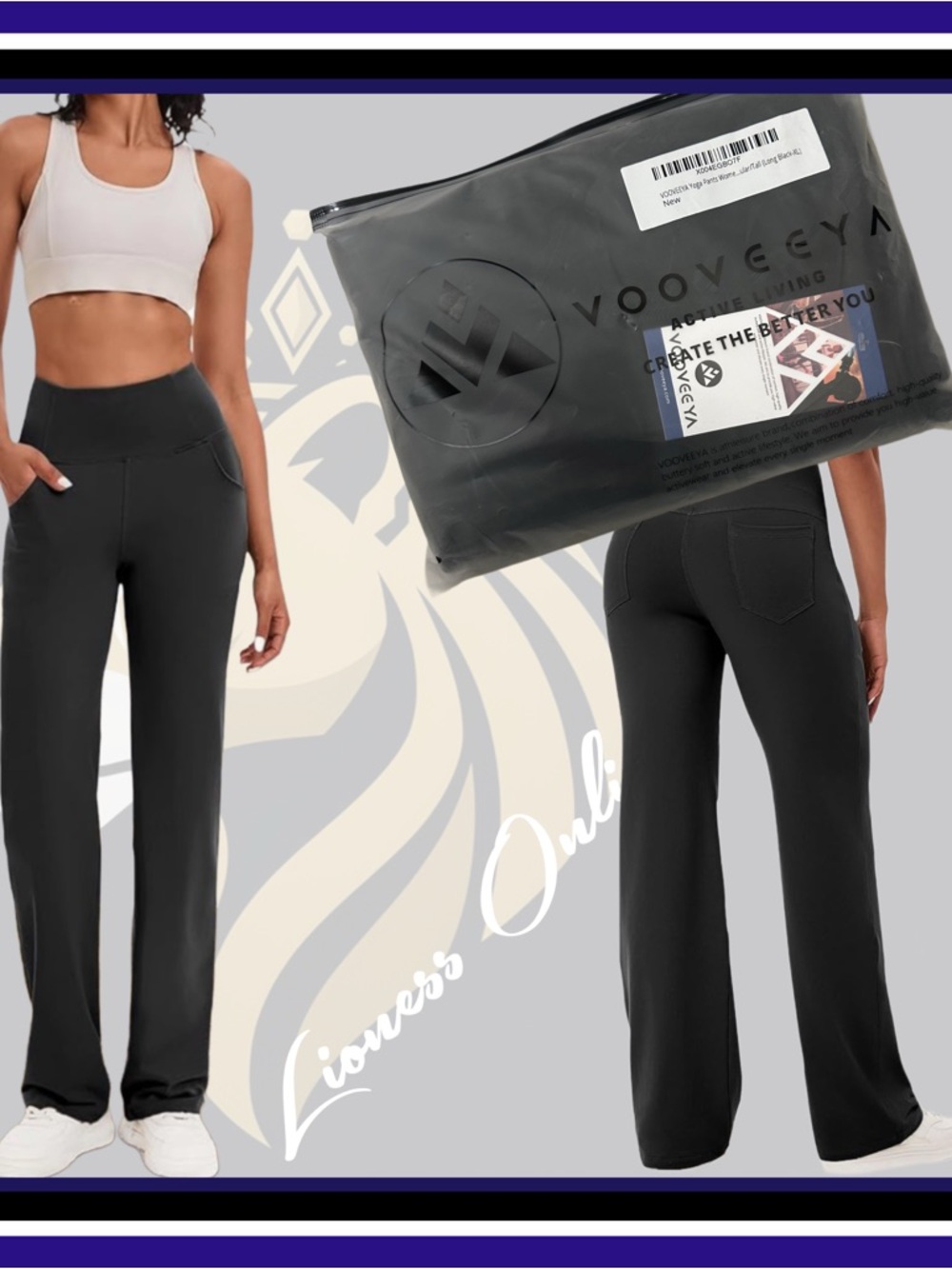 XL Black High-Rise, Straight Leg, TALL, Leggings - 33” inseam!